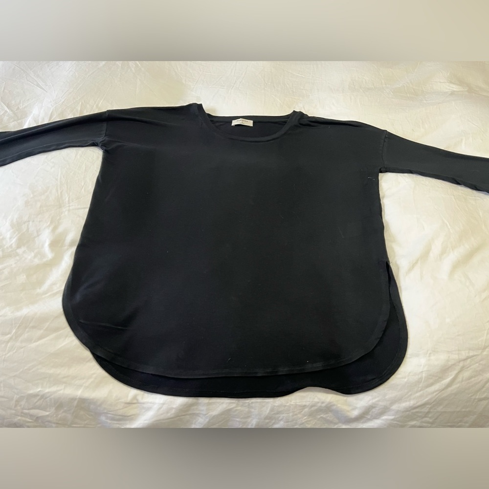 Babaton | Black Side Slits Shirt Top Size Medium